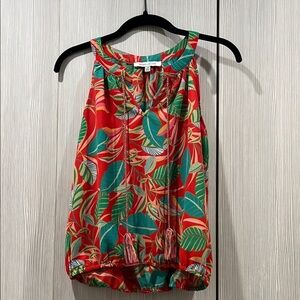 Rose + Olive Tropical Halter Top Blouse XS‎
